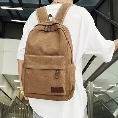Canvas rucksack with front pocket