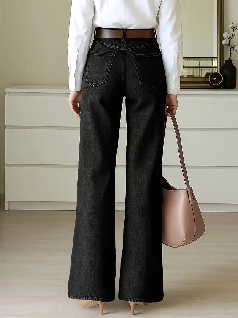 Wide leg jeans dark wash