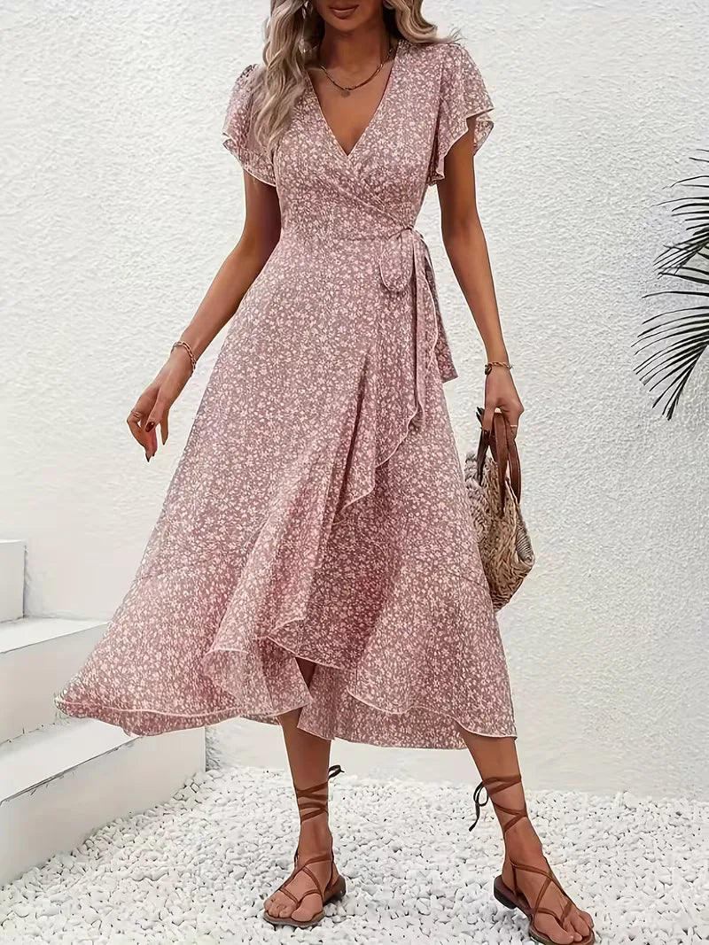Wrap Dress with Flowers