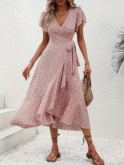 Wrap Dress with Flowers