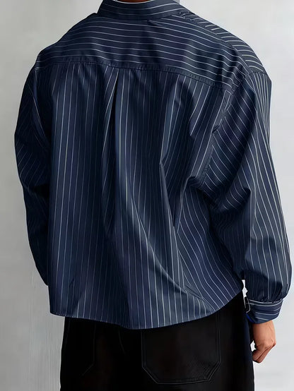 Casual shirt with vertical stripes