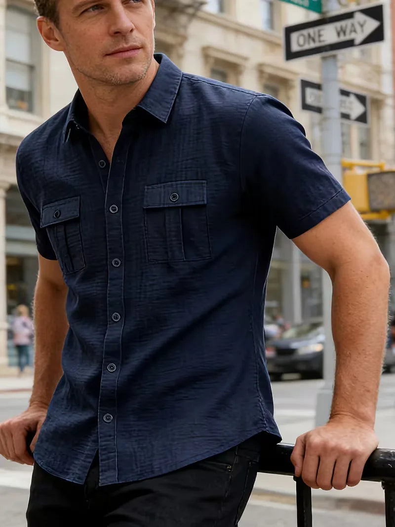 Short Sleeve Shirt with Chest Pockets