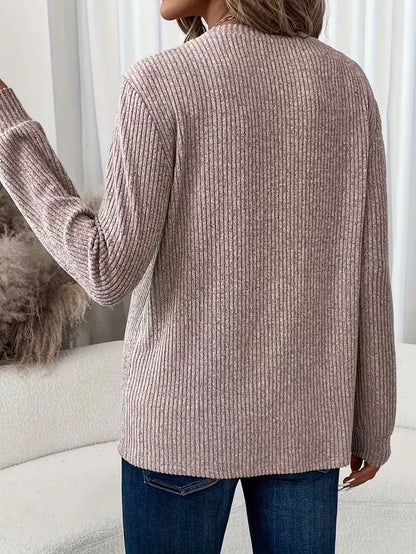 Ribbed Jumper with Round Neck