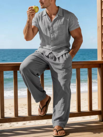Summer Clothing Set with V-Neck