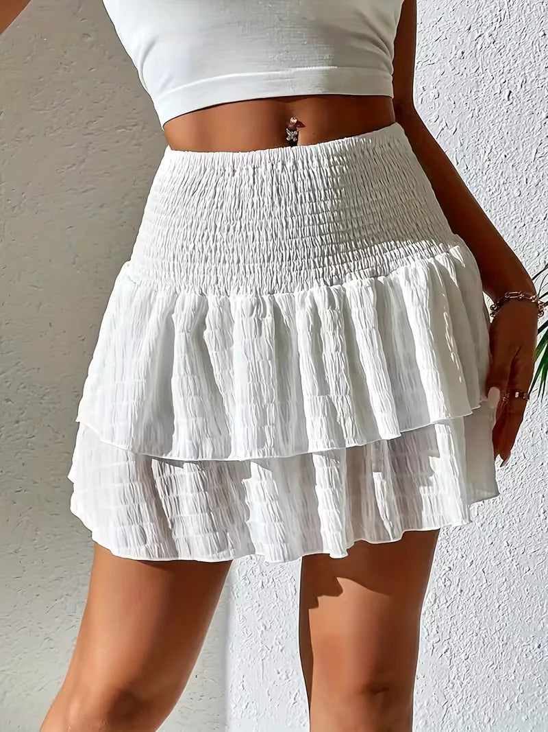 Pleated Skirt with Flounce