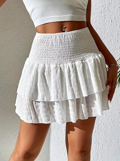 Pleated Skirt with Flounce