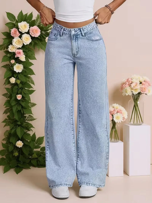 Wide leg jeans with high waist