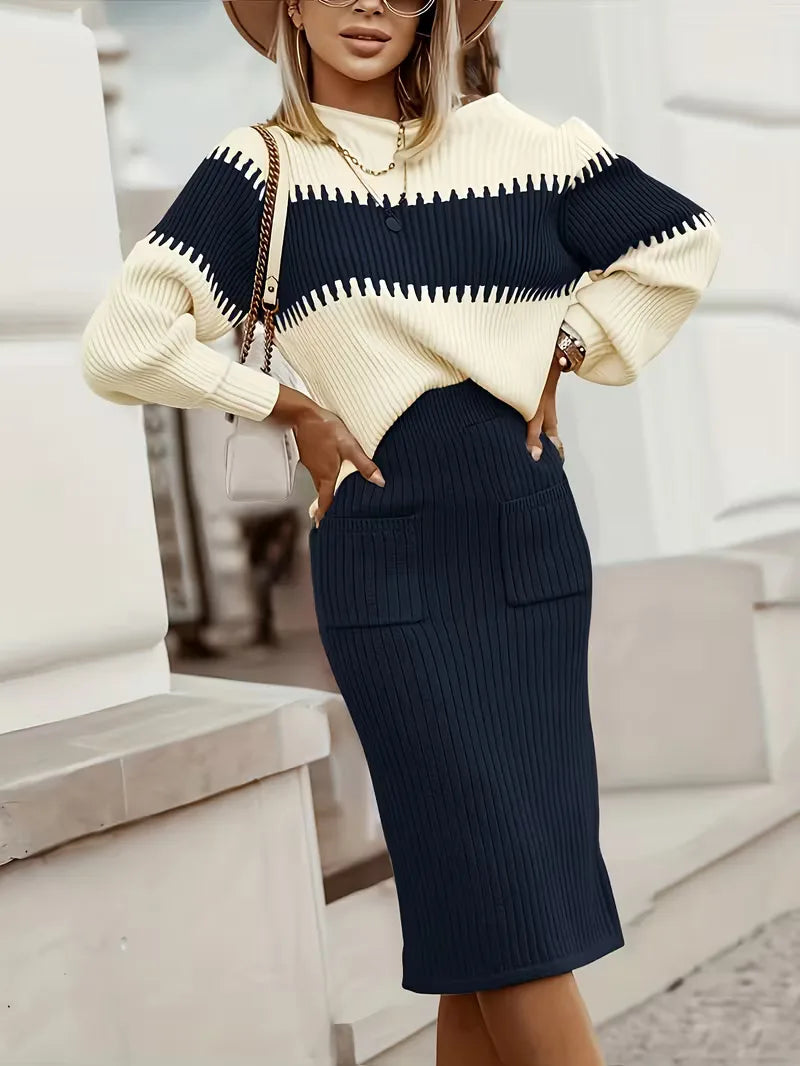 Two-Piece Set with Ribbed Texture