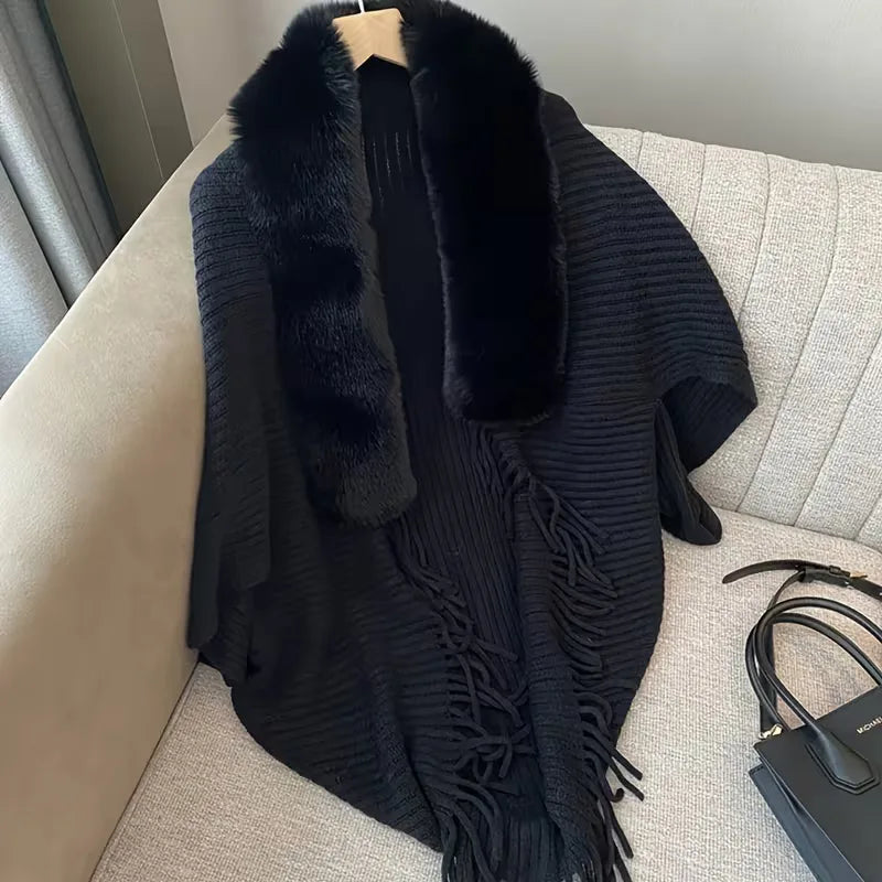 Winter scarf with faux fur