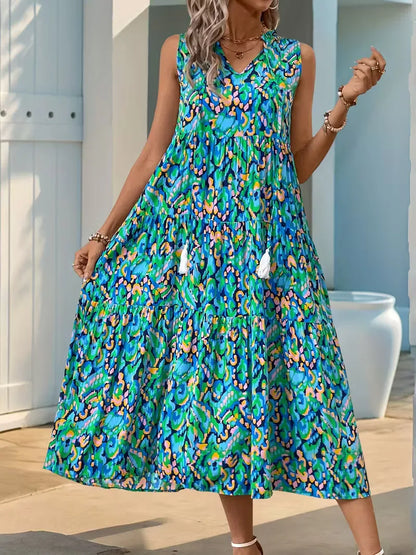 A-line dress with V-neck