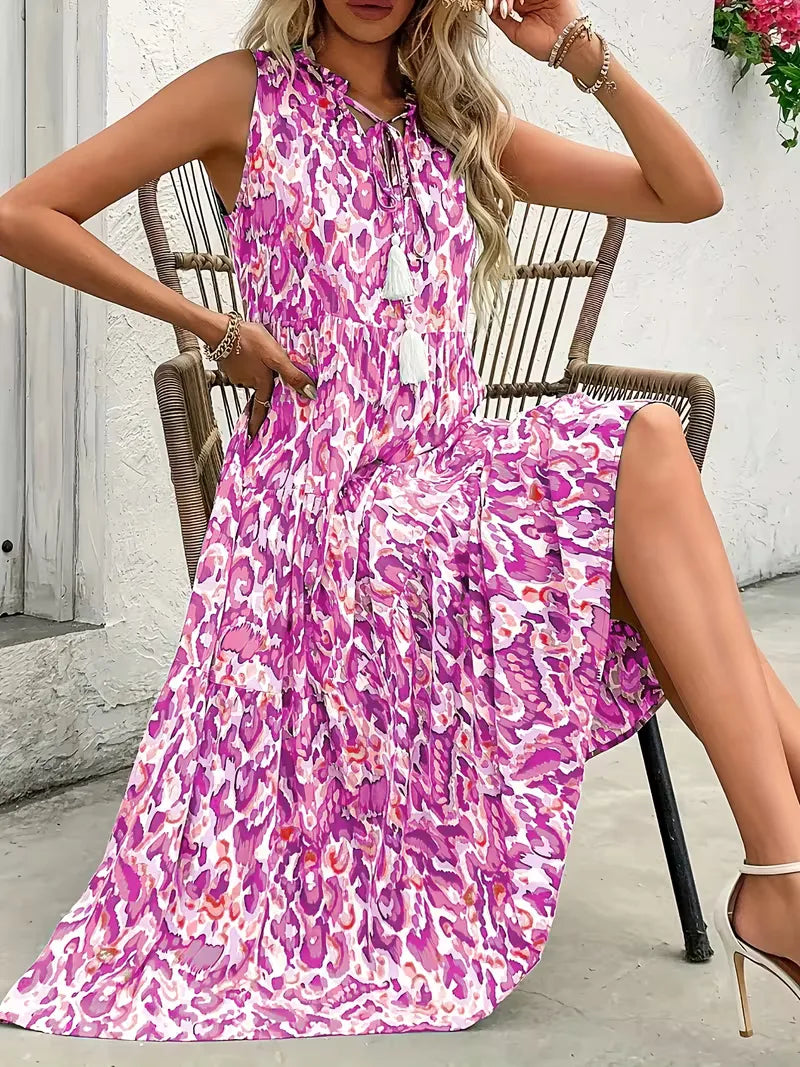 A-line dress with V-neck