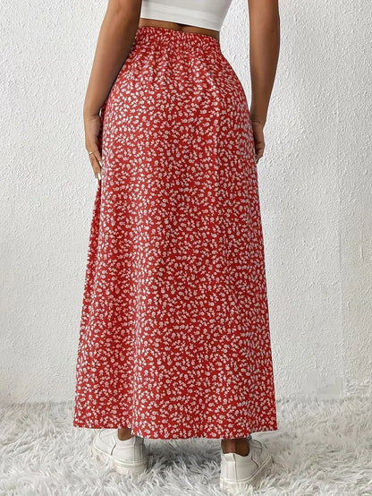 A-line skirt with flowers