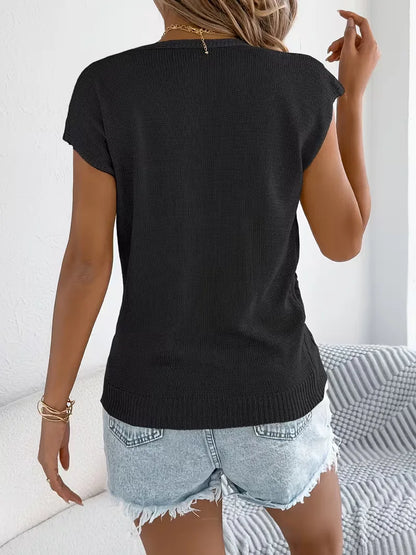 Vest with V-neck and Buttons
