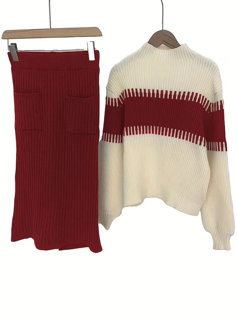Two-Piece Set with Ribbed Texture