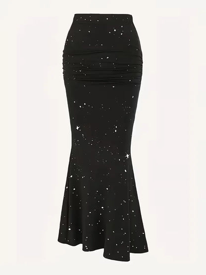 A-line skirt with speckles