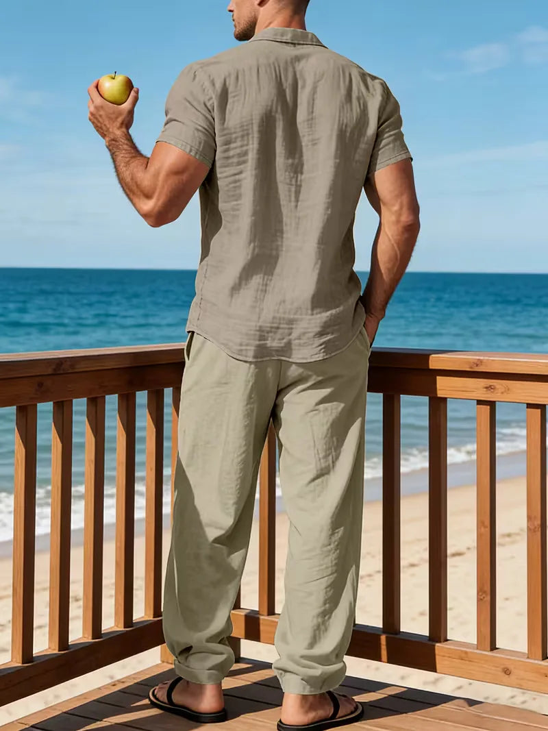 Summer Clothing Set with V-Neck