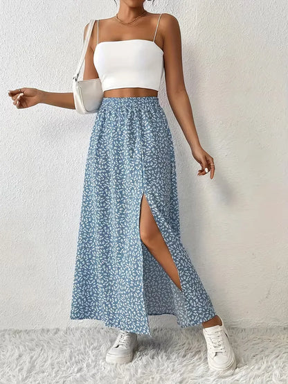 A-line skirt with flowers