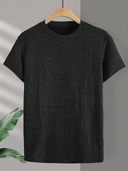 Casual men's T-shirt with jacquard pattern