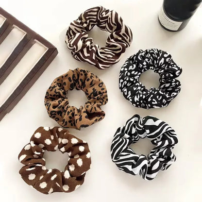 Set of 5 scrunchies with animal prints