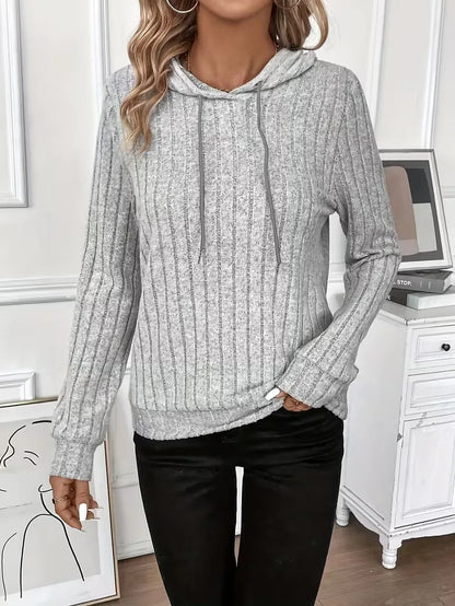 Hoodie with Ribbed Texture