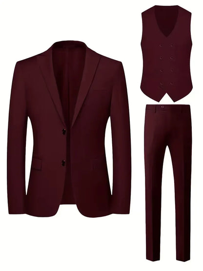 Three-piece suit with slim fit