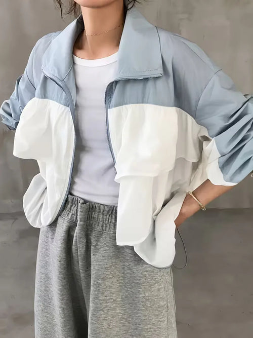 Track jacket with hood