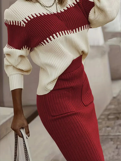 Two-Piece Set with Ribbed Texture