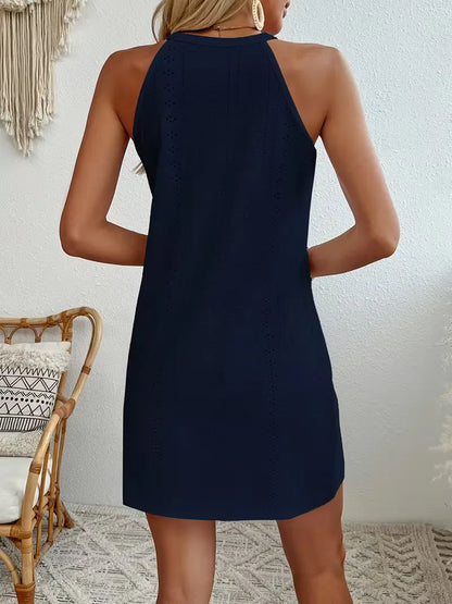 A-line dress with halter neck