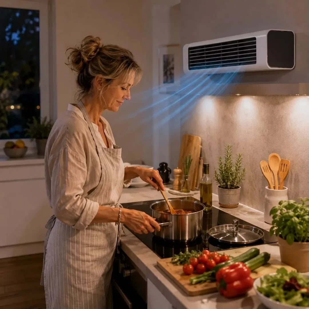 Compact air conditioner with wall mounting