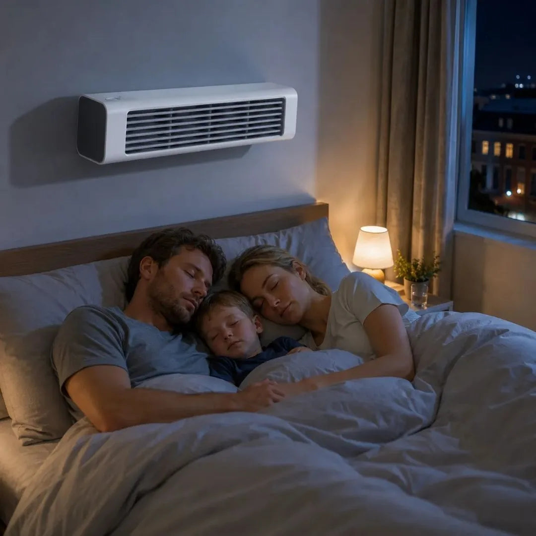 Compact air conditioner with wall mounting