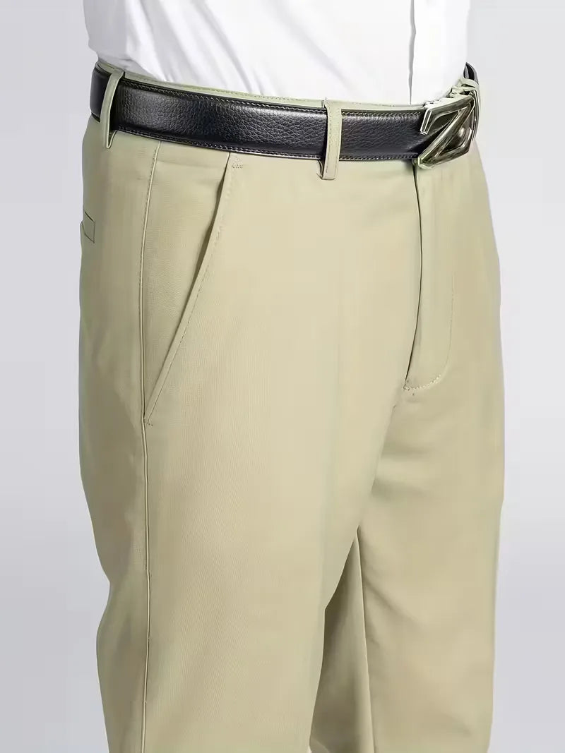 Trousers with elastic waistband and regular fit