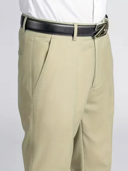 Trousers with elastic waistband and regular fit