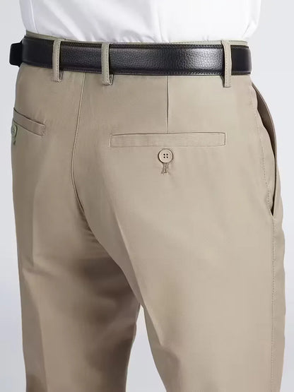 Trousers with elastic waistband and regular fit