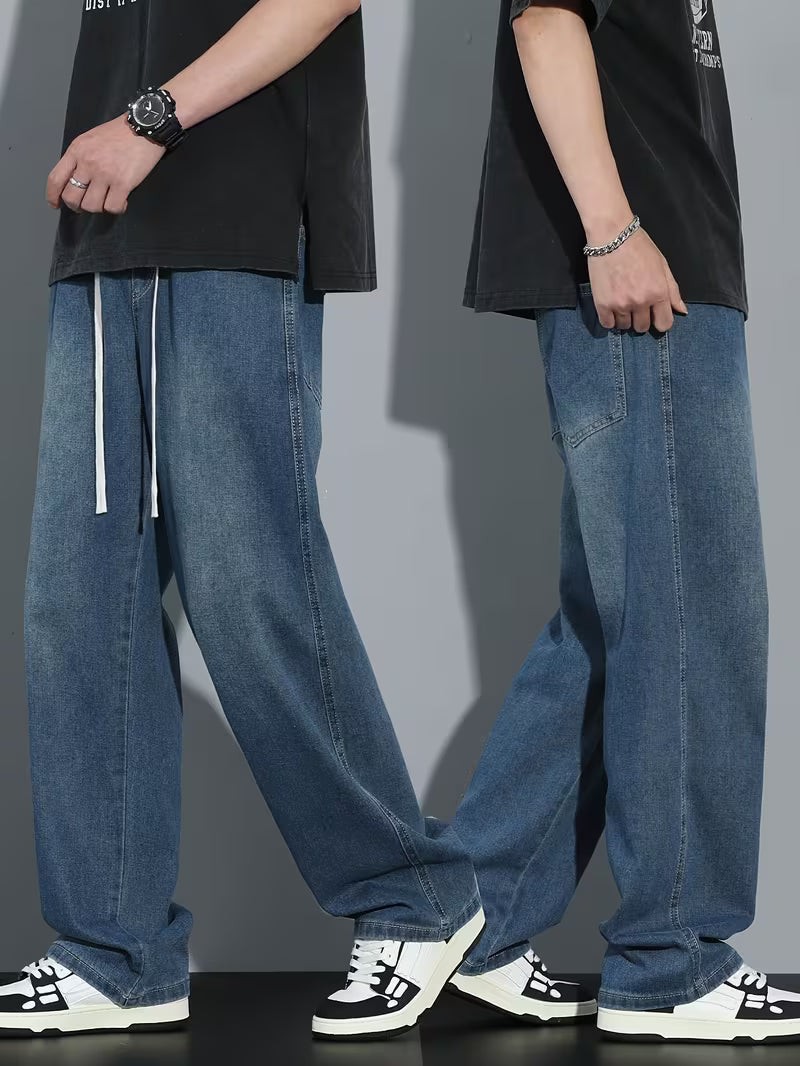 Straight Leg Trousers with Loose Fit