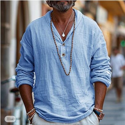 Jeroen | Linen Men's Shirt with Long Sleeves
