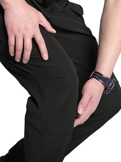 Cargo trousers with stretchy material and multiple pockets