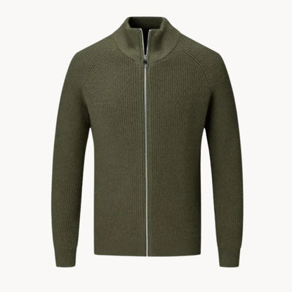 Hugo | Cashmere Jumper with Full Zip and Stand-Up Collar