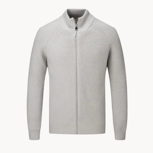 Hugo | Cashmere Jumper with Full Zip and Stand-Up Collar