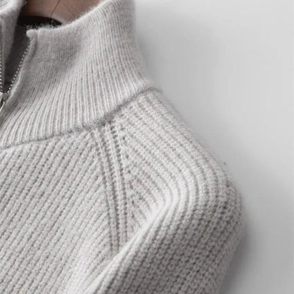 Hugo | Cashmere Jumper with Full Zip and Stand-Up Collar