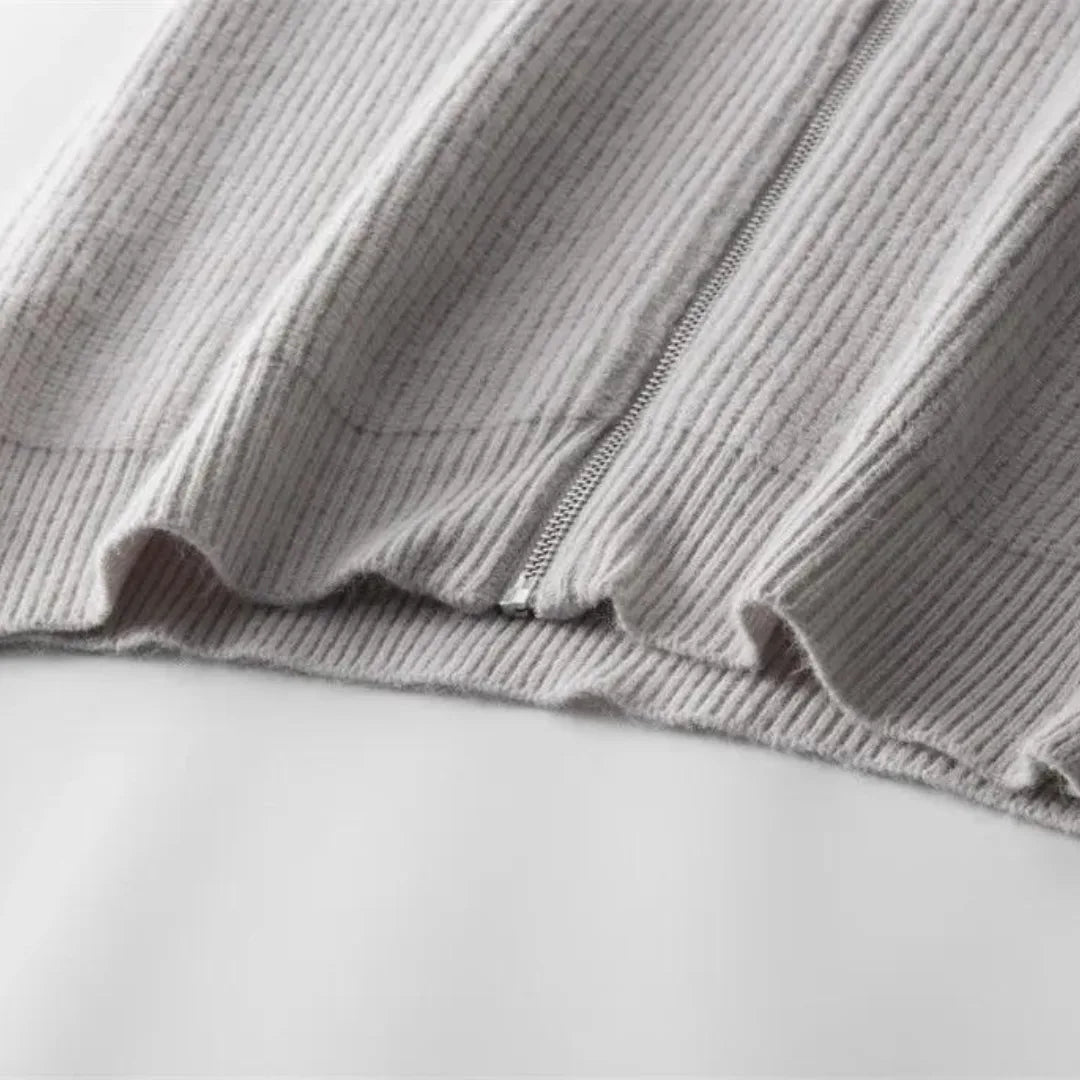 Hugo | Cashmere Jumper with Full Zip and Stand-Up Collar