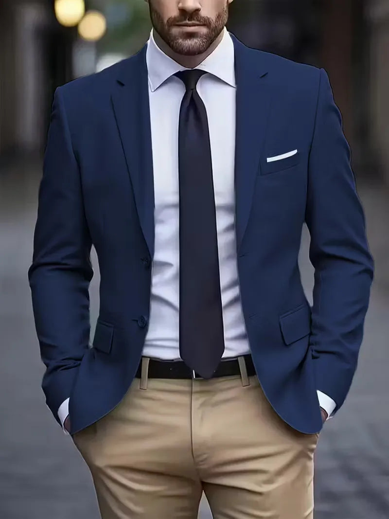 Casual blazer with double-breasted fastening
