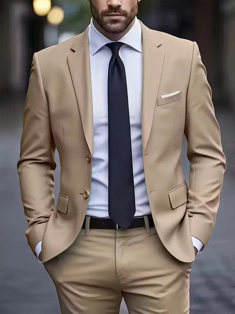 Casual blazer with double-breasted fastening