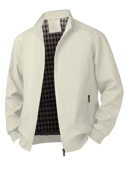 Casual bomber jacket with stand-up collar