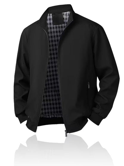 Casual bomber jacket with stand-up collar