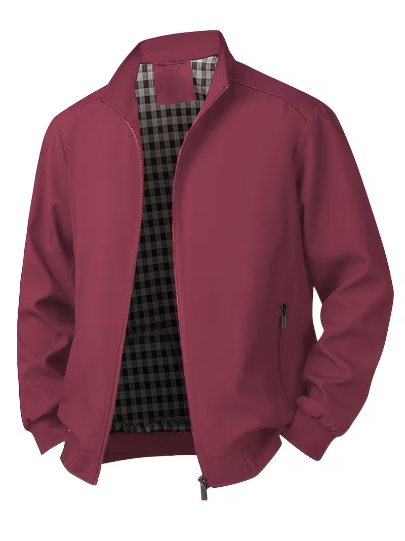 Casual bomber jacket with stand-up collar
