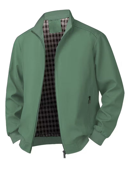 Casual bomber jacket with stand-up collar