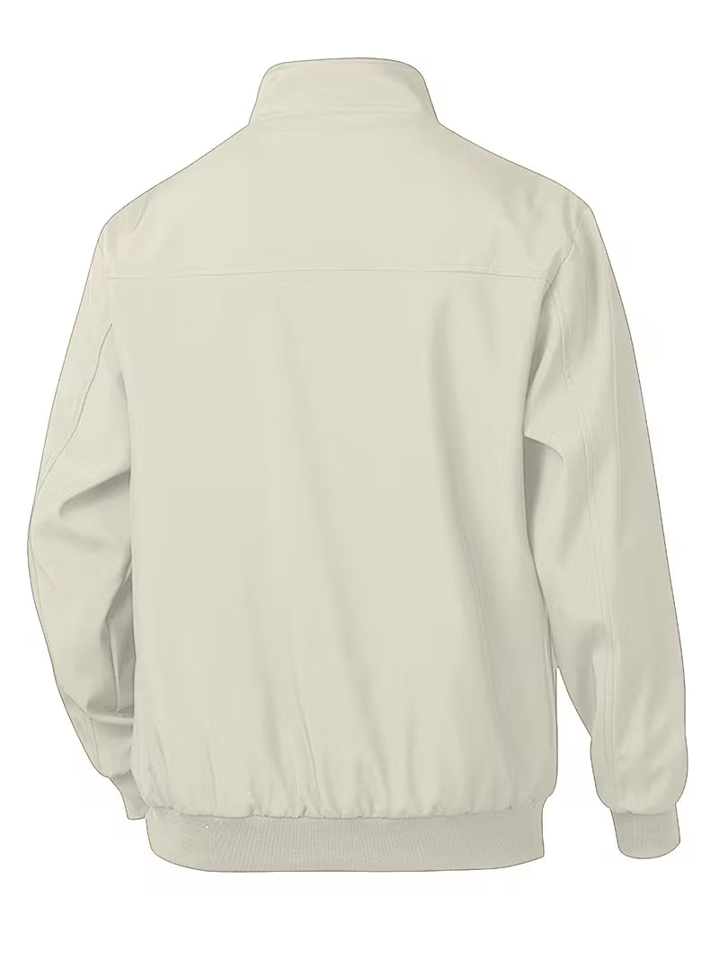 Casual bomber jacket with stand-up collar