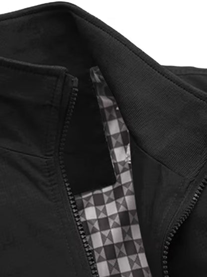 Casual bomber jacket with stand-up collar
