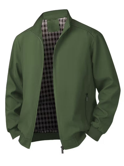 Casual bomber jacket with stand-up collar