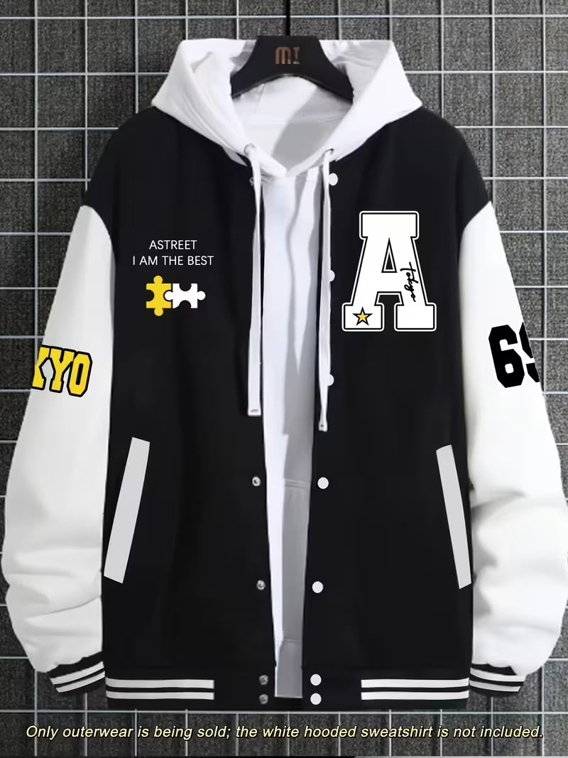 Casual jacket with colour-block design and baseball collar